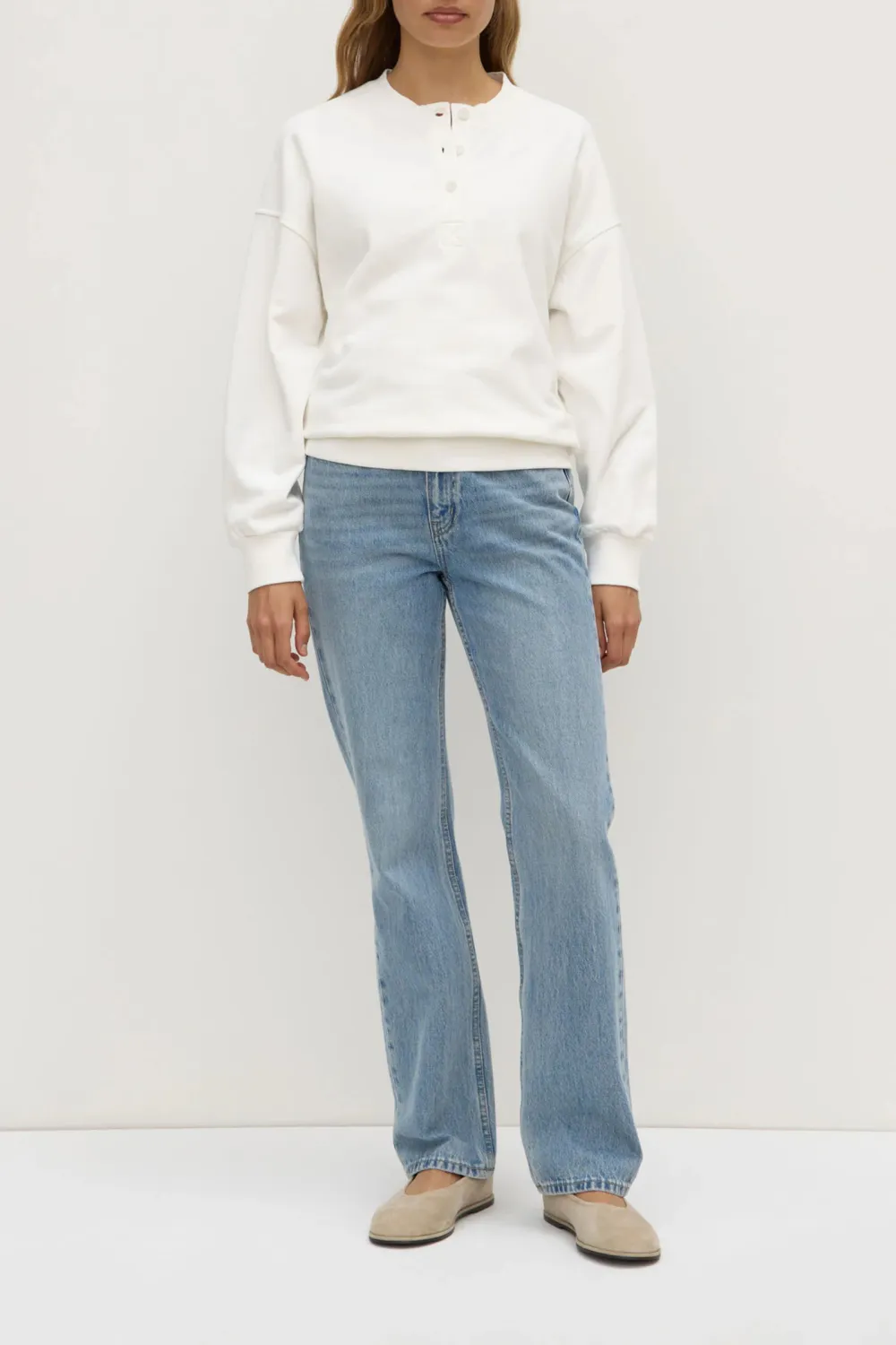 Front Button Style Round Neck T-Shirt