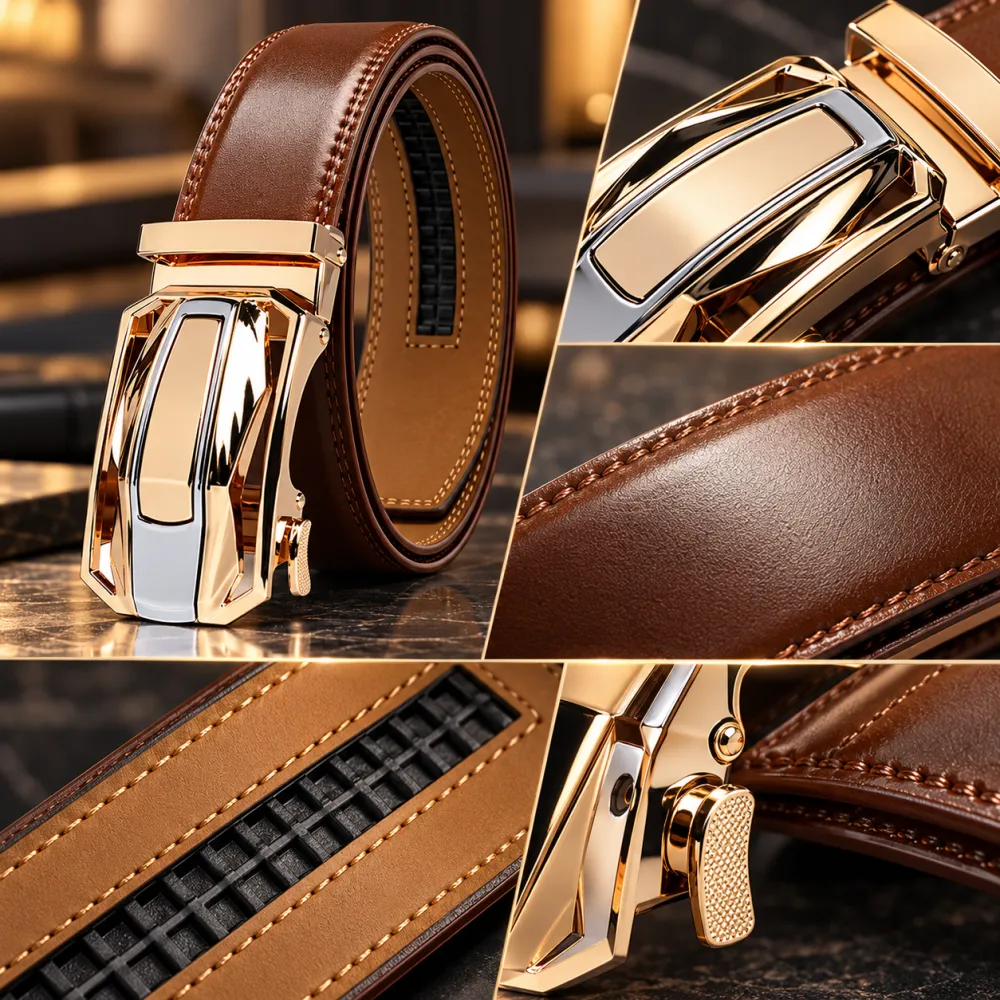 Men's Alloy Automatic Buckle Belt Fashion Simple Versatile Dress Belt