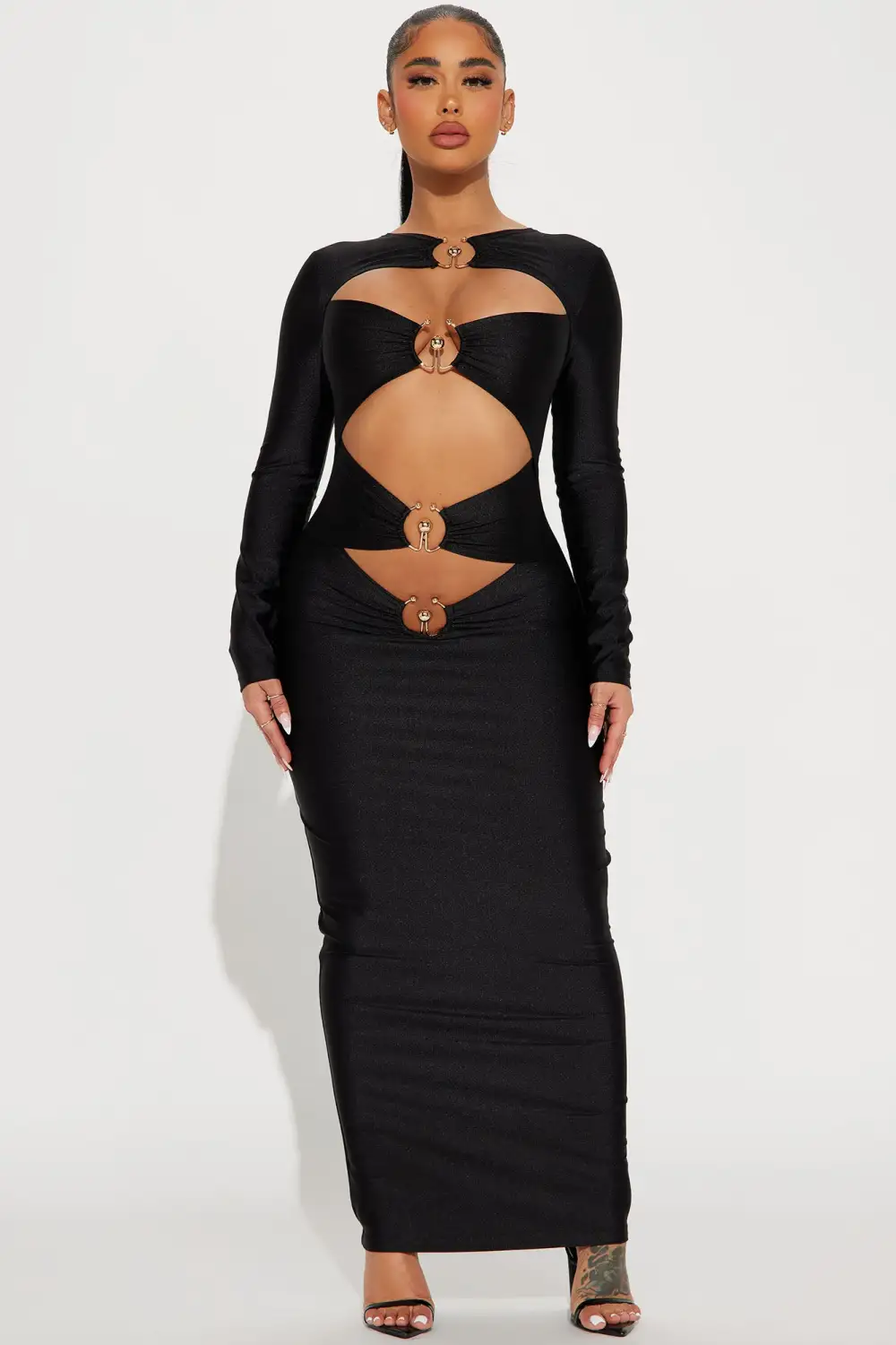 Joele Cut Out Maxi Dress - Black