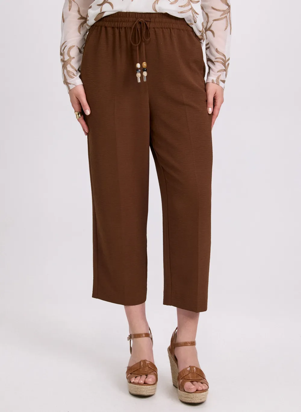 Drawstring Straight-Leg Pants
