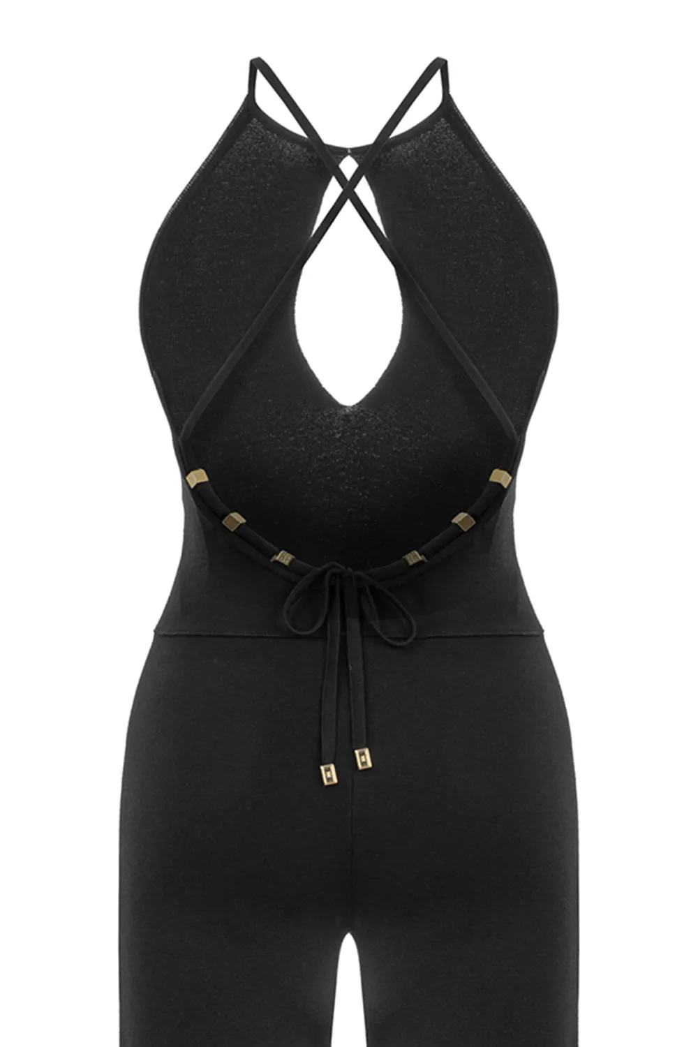 Halter Neck Jumpsuit-Black
