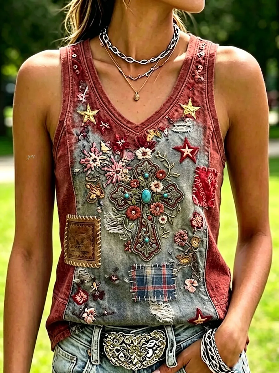 Women'S Western Style Faith Sleeveless T-Shirt