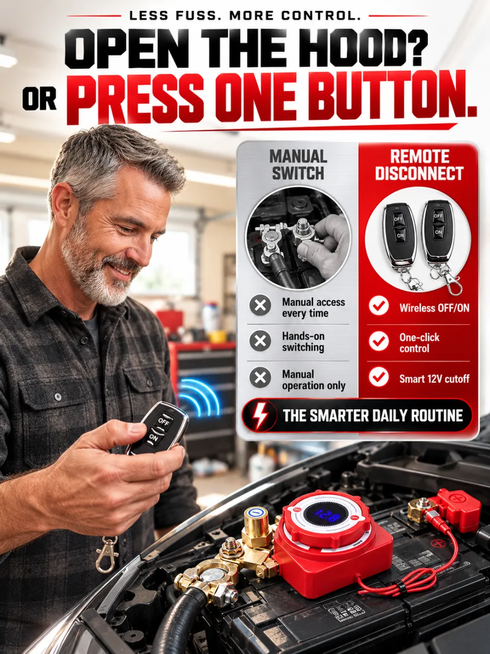 High-Efficiency Anti-Drain Remote Battery Disconnect Switch Kit