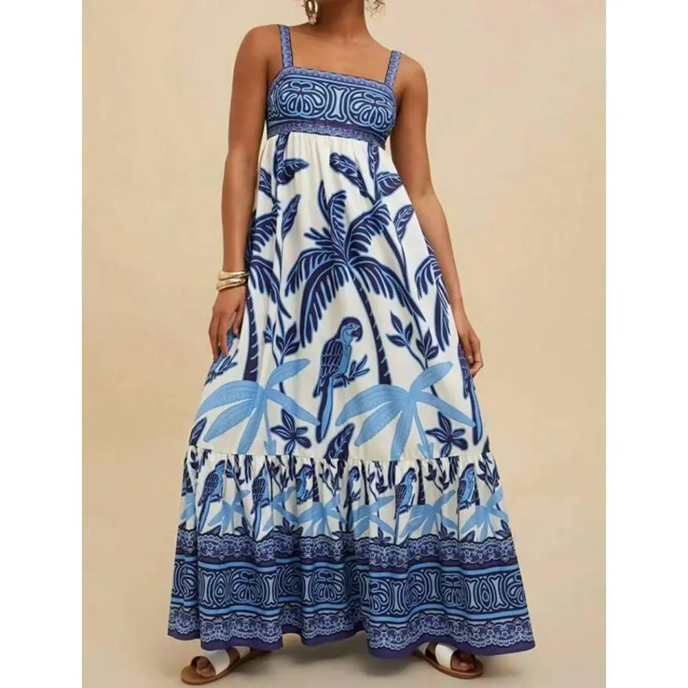 Tropical Tiered Maxi Dress