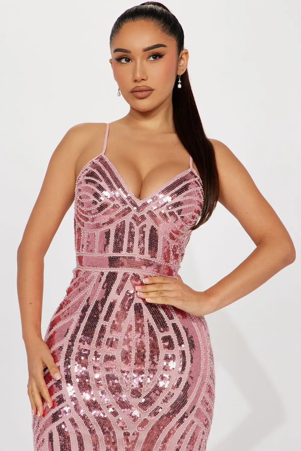 Celine Sequin Gown - Pink