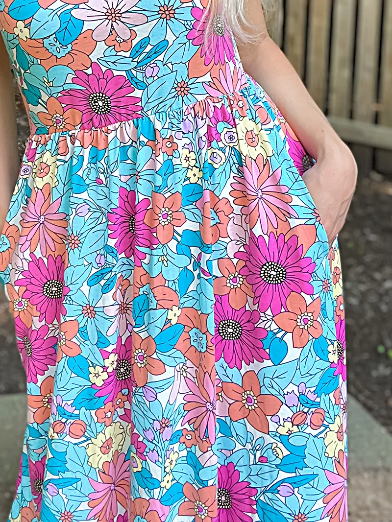 Sleeveless Floral Casual Dress
