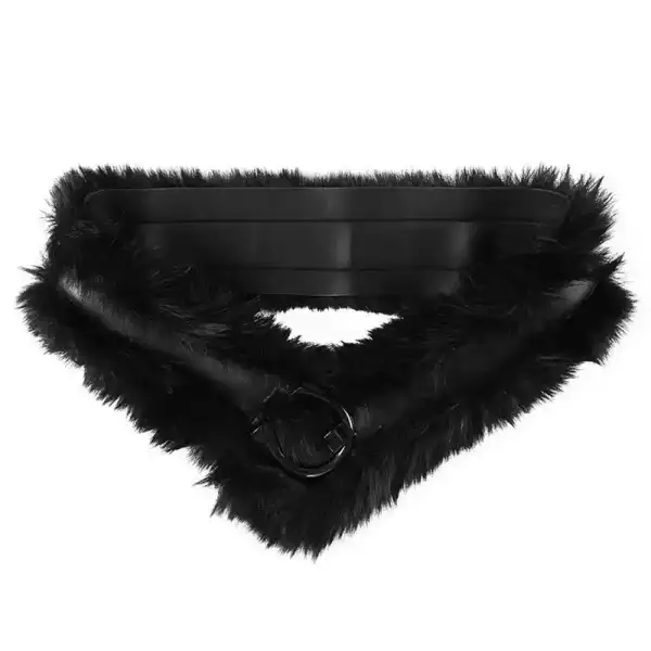 Faux Fur Leather Belt