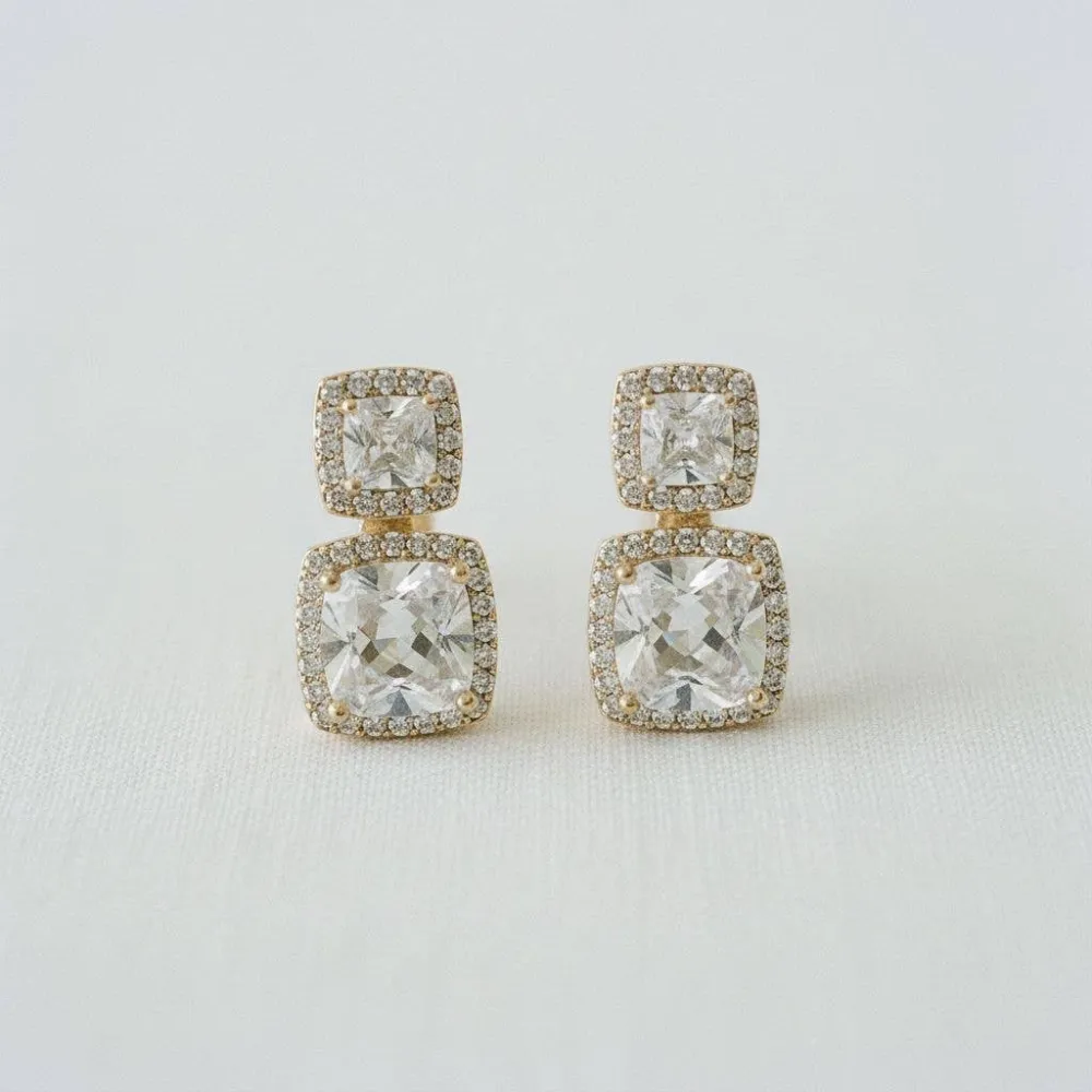 Sparkle Geometric Drop Earrings