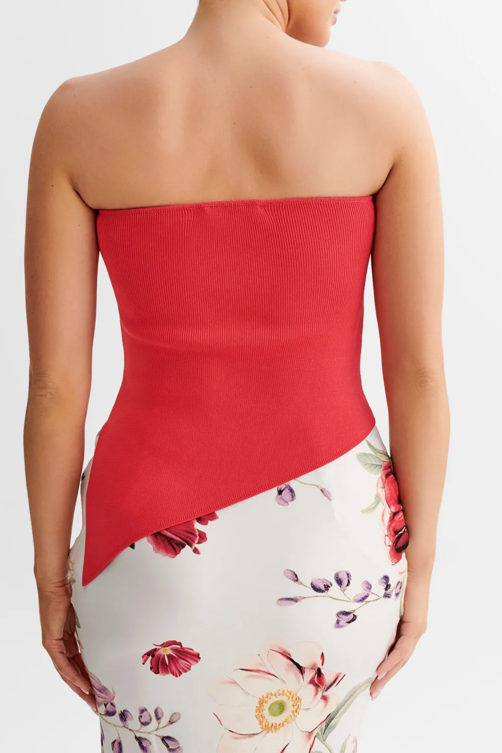 Asymmetrical Strapless Knit Top