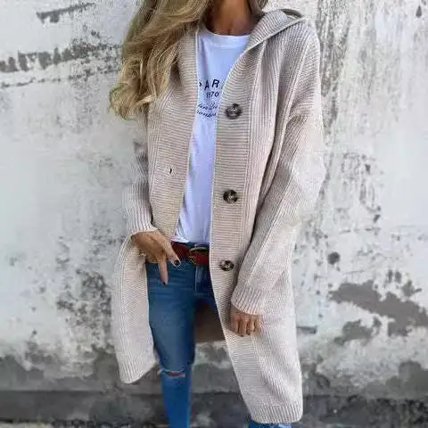 Women’s Button-Up Mid-Length Sweater Cardigan