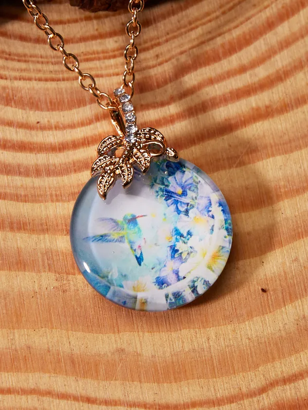 Creative Crystal Flower Bird Necklace