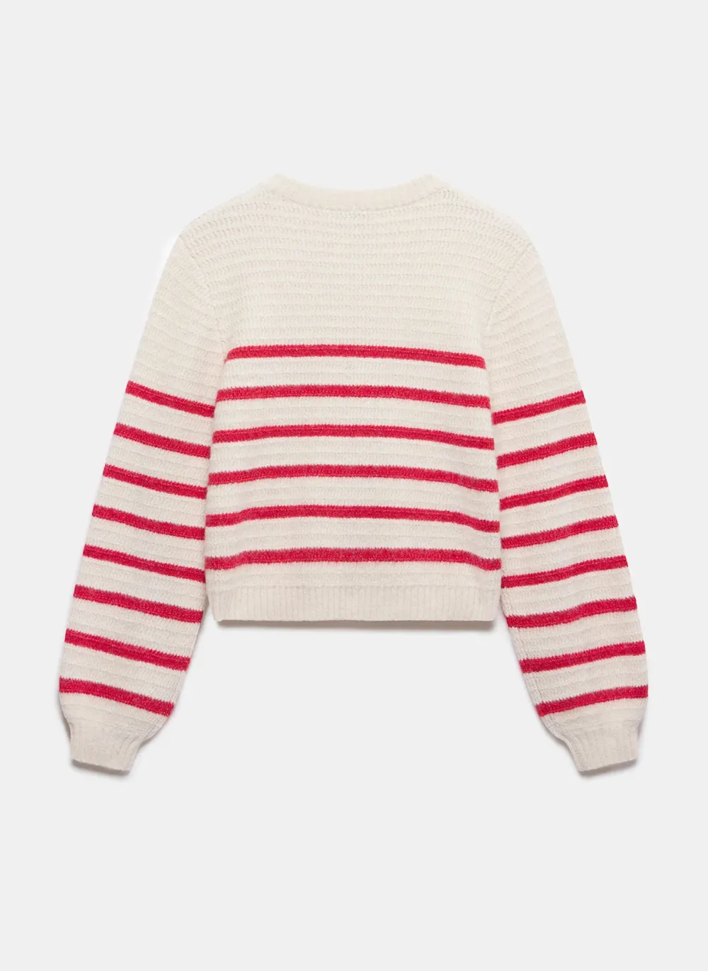 Casual Style Red Wool Blend Stripe Knit Cardigan