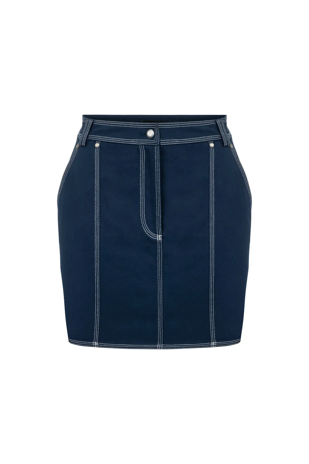 Denim Skirt-Beige