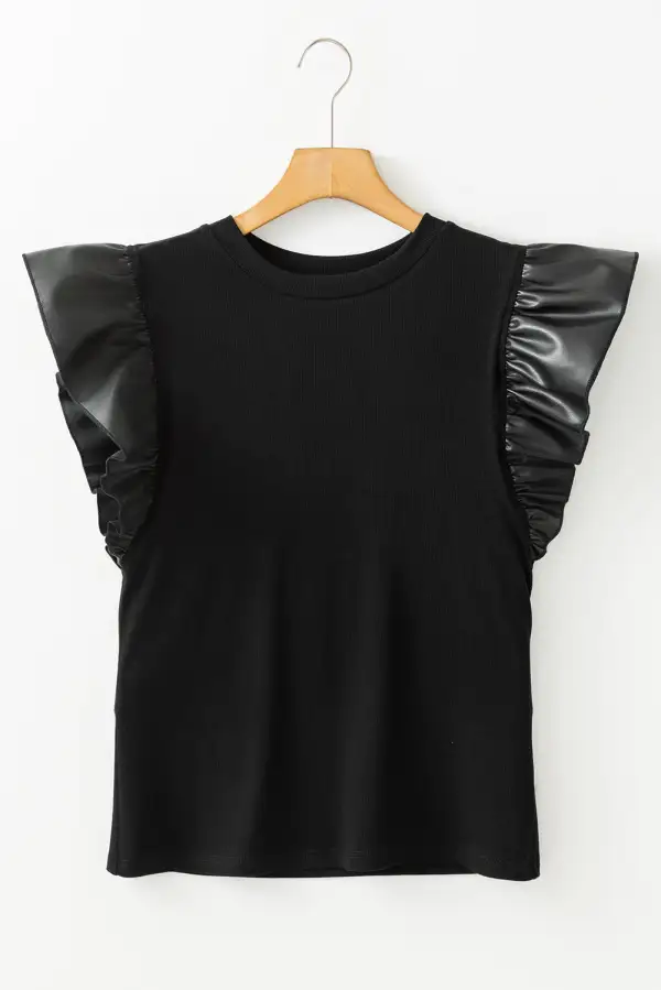 Ruffled Patchwork Blouse
