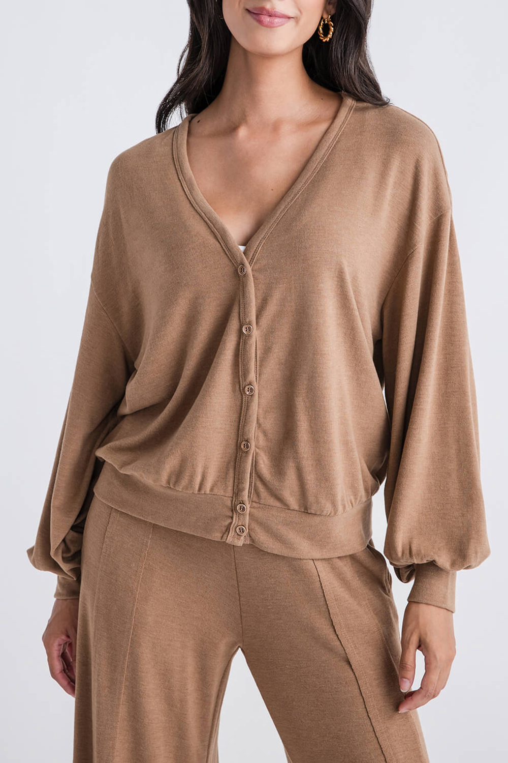 Risen Jersey Cardigan - mocha