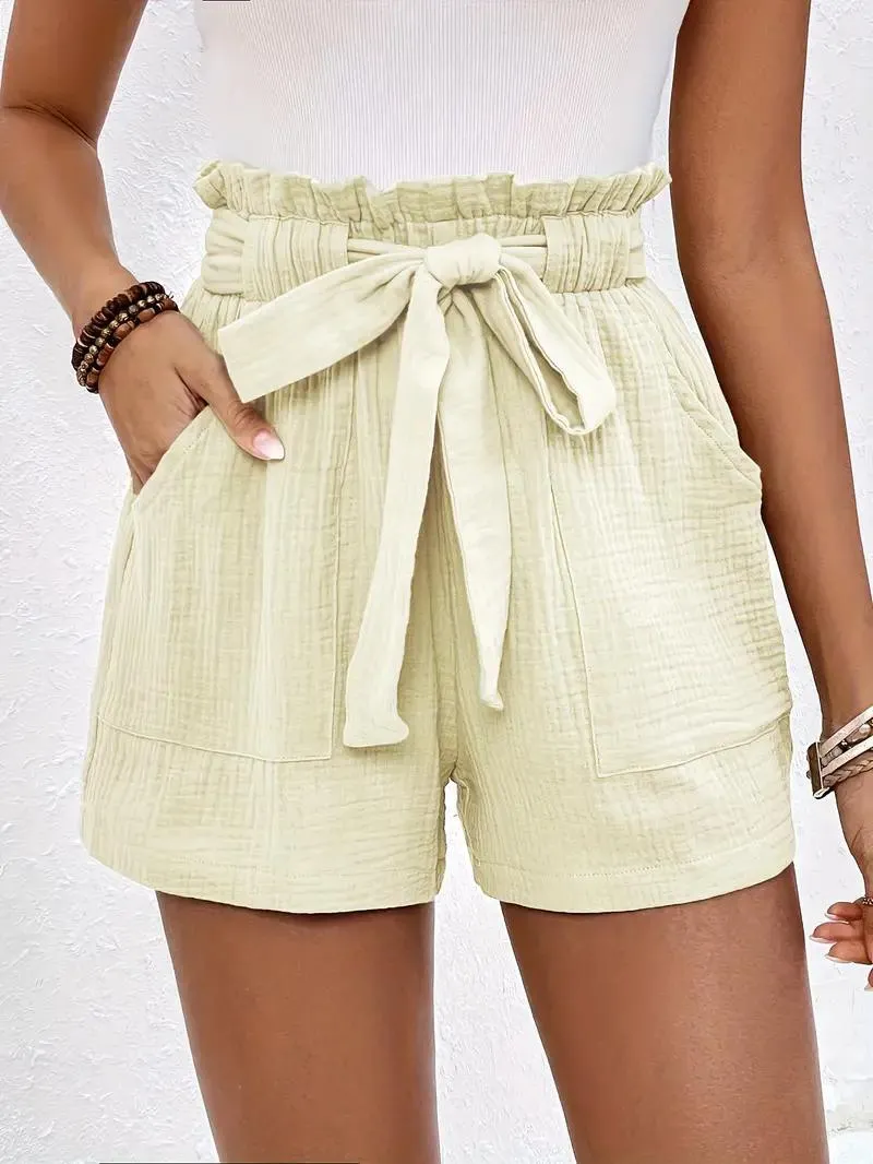High Waisted Belted Shorts
