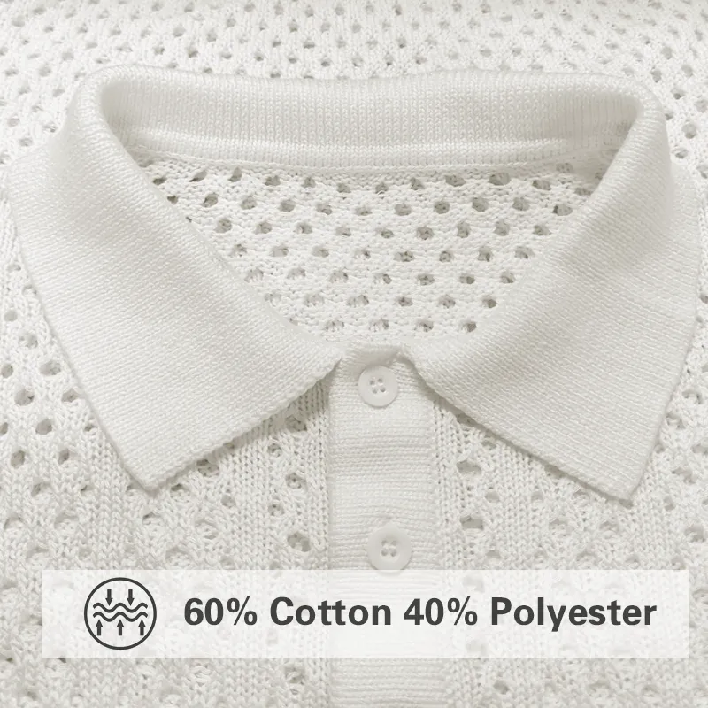 Easygoing Short Sleeve Collared Knit Shirt
