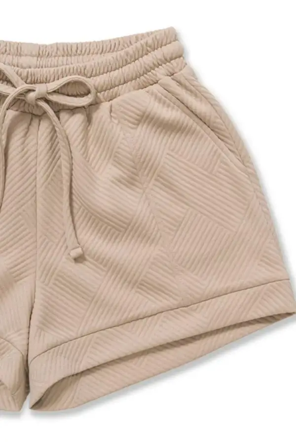 Everyday Textured Knit Jacquard Drawstring Shorts