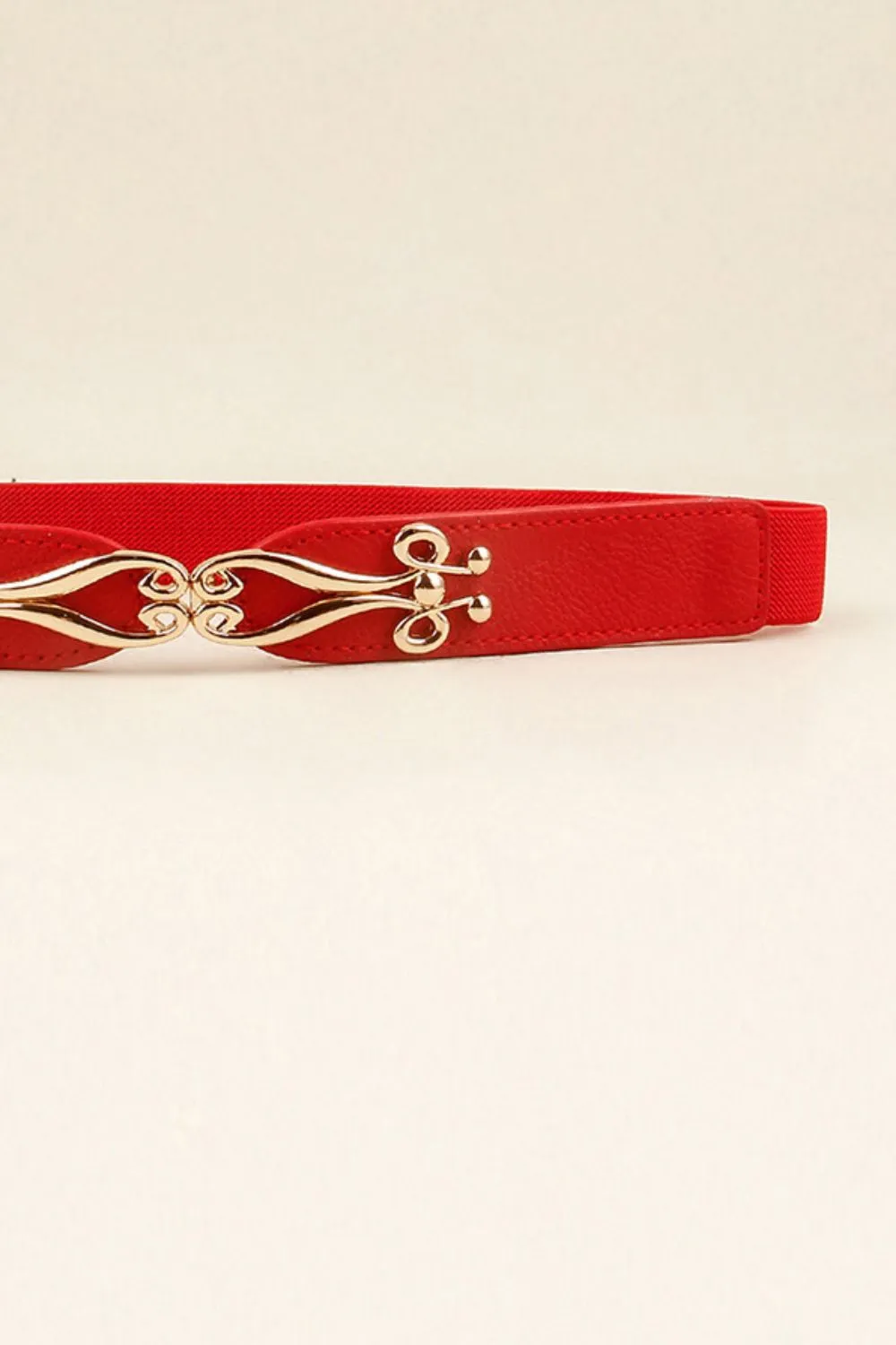 Polished Buckle Stretch Belt