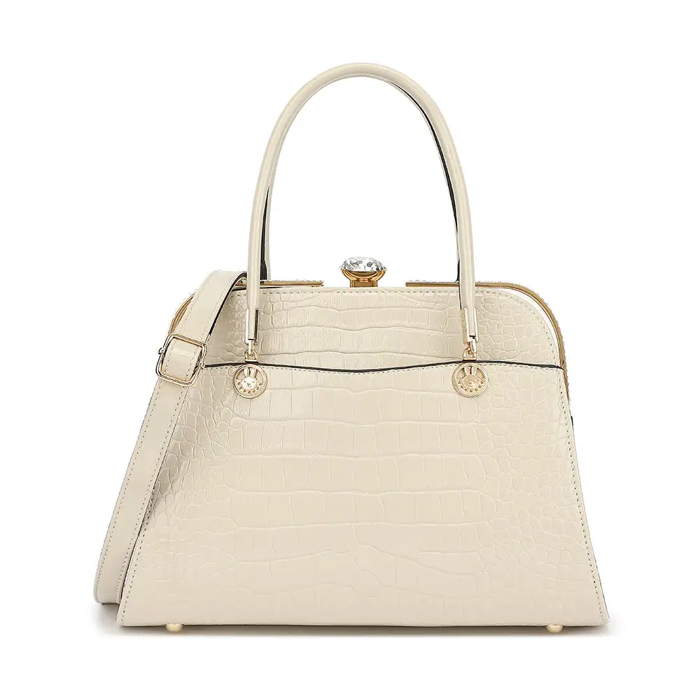 Croco Patent Satchel Bag