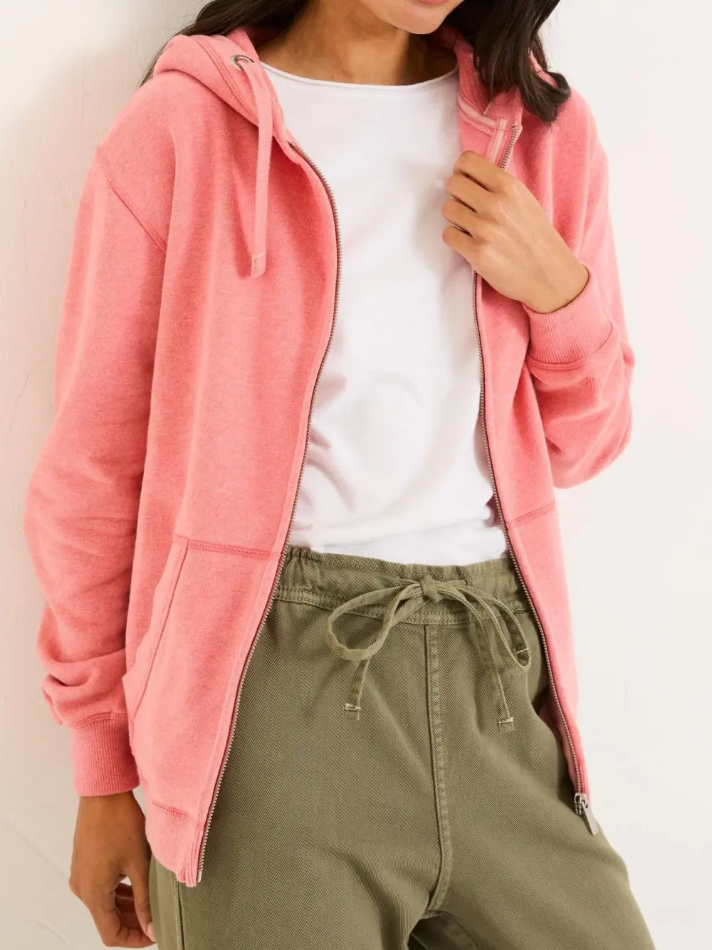 Amy Blush Pink Zip Through Hoodie