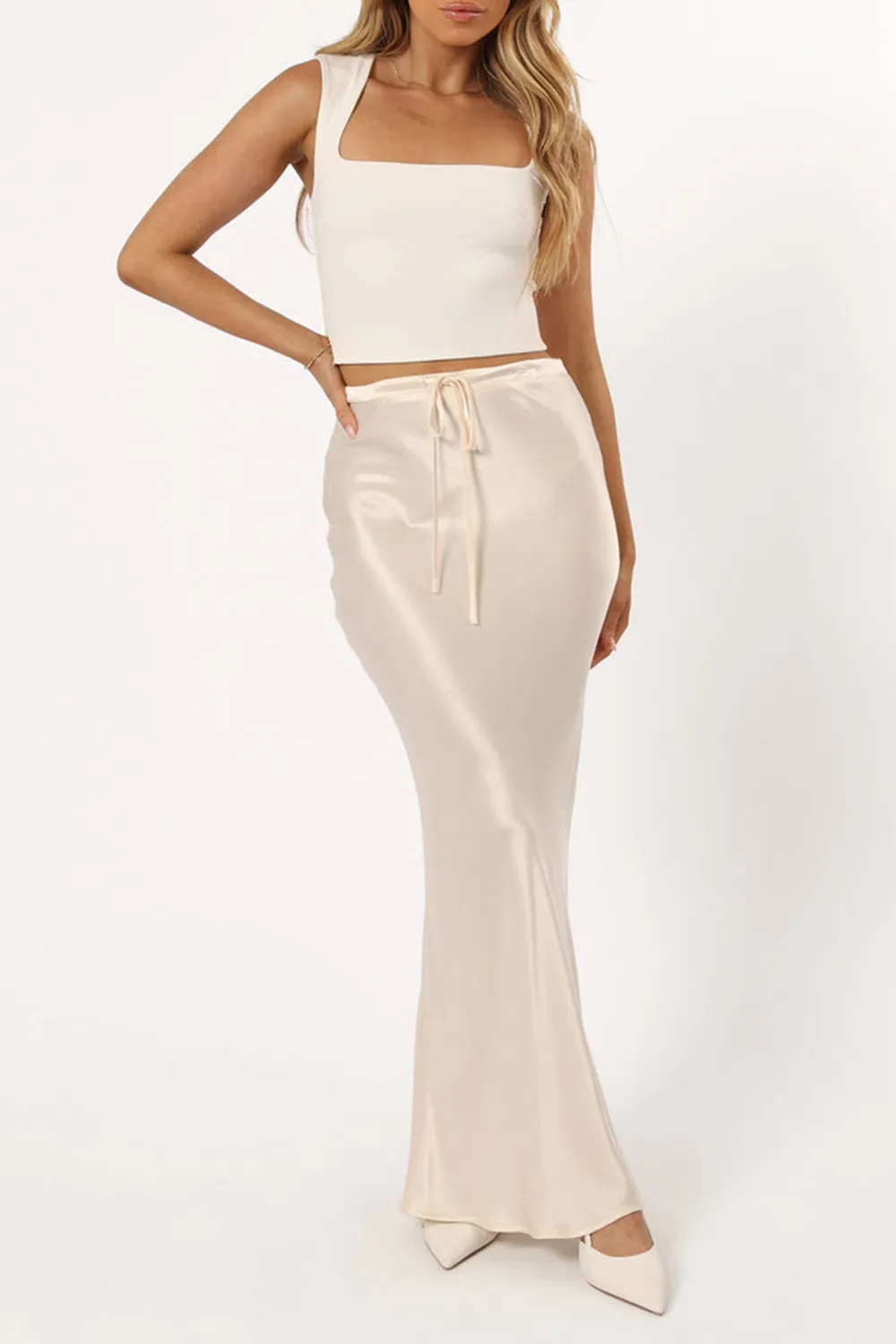 NEGIN MIDI SKIRT - CREAM