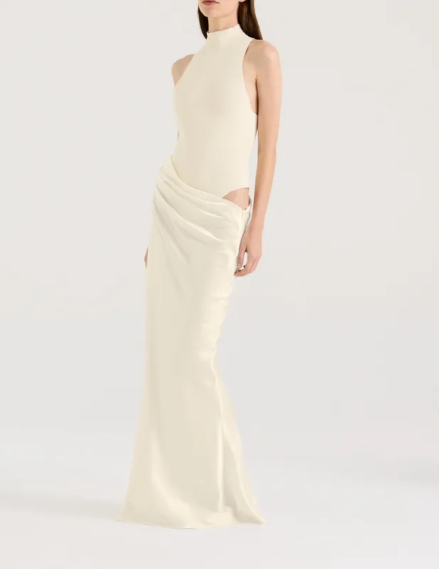 Butter Mock Neck Convertible Maxi Dress