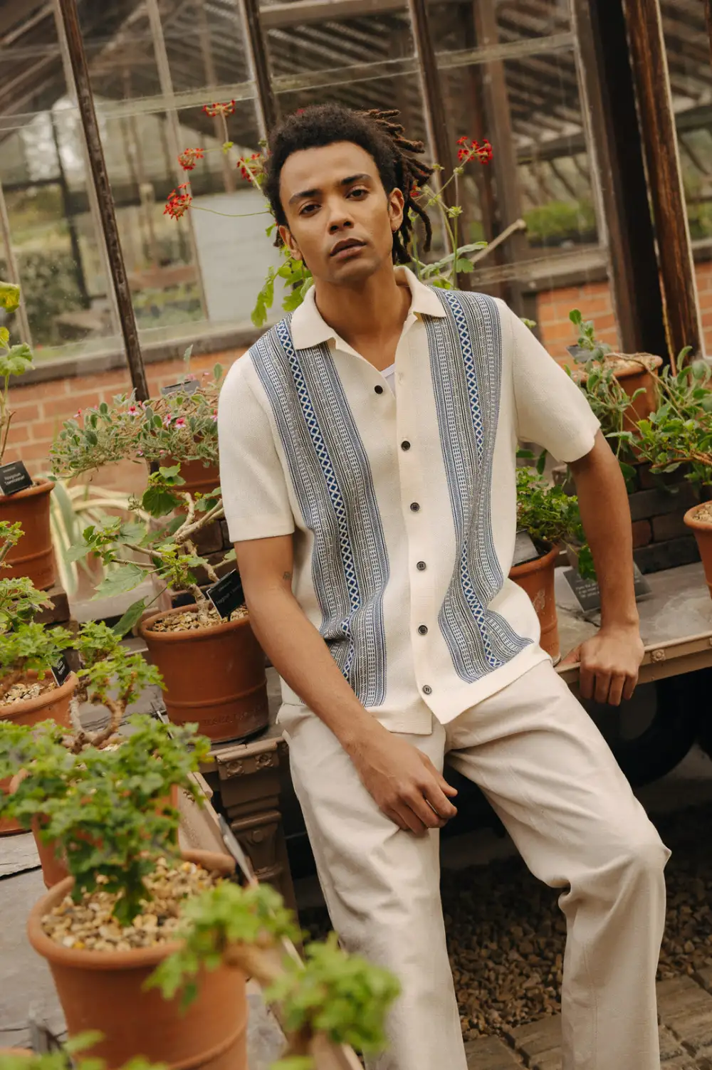 Geo Jacquard-Knit Polo