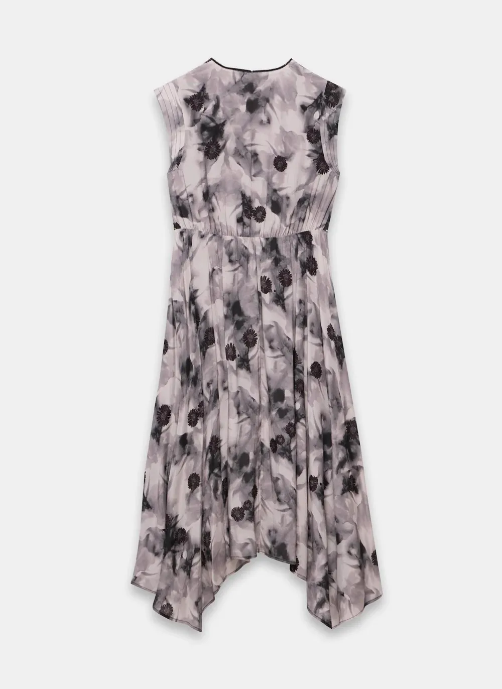 Casual Style Grey Abstract Print Midi Dress