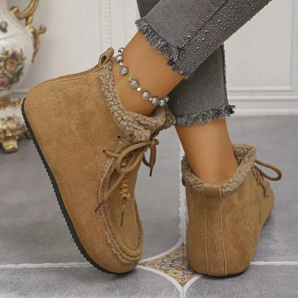 Refined Plush Lined Ankle Boots