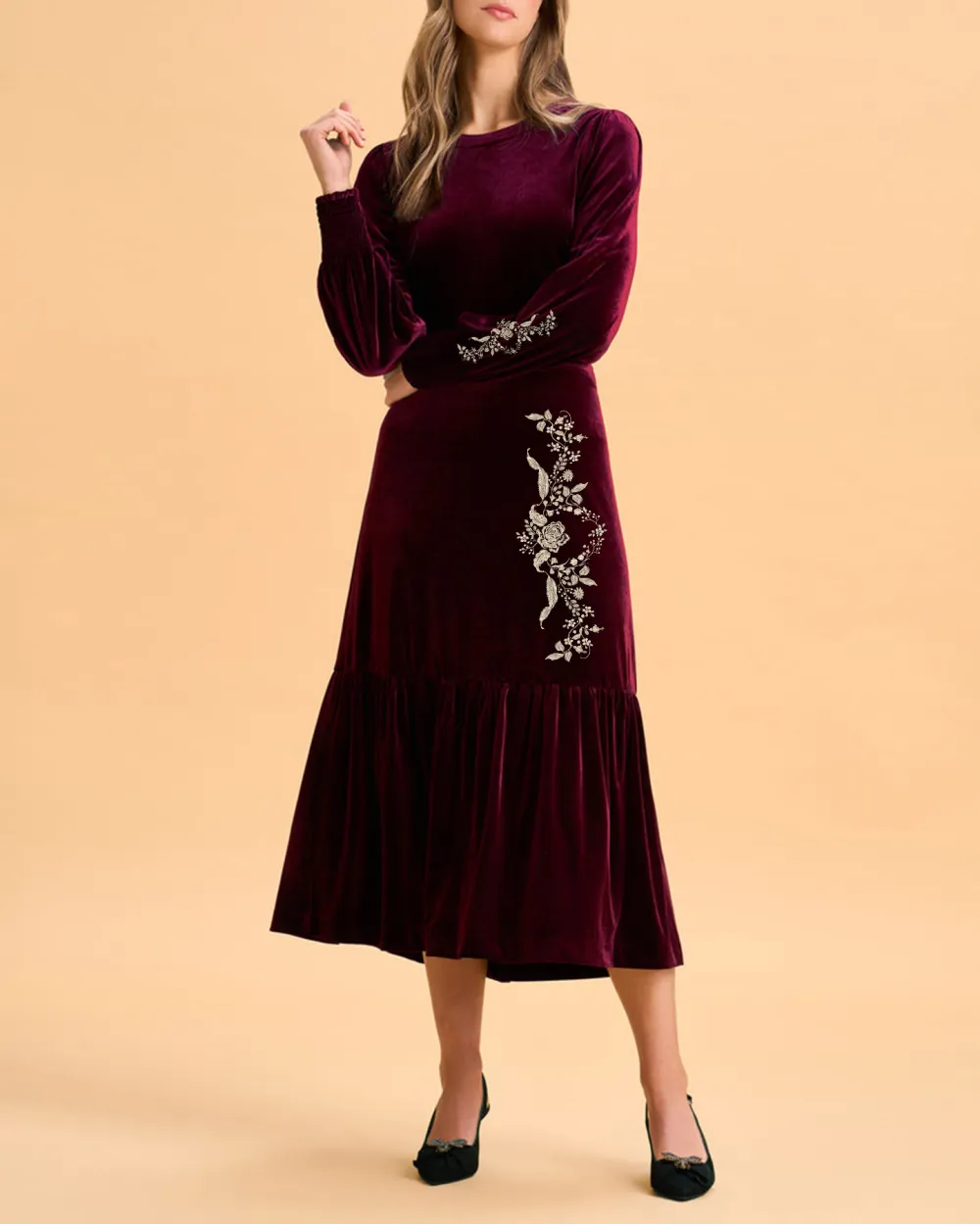 Velvet Midi Skirt