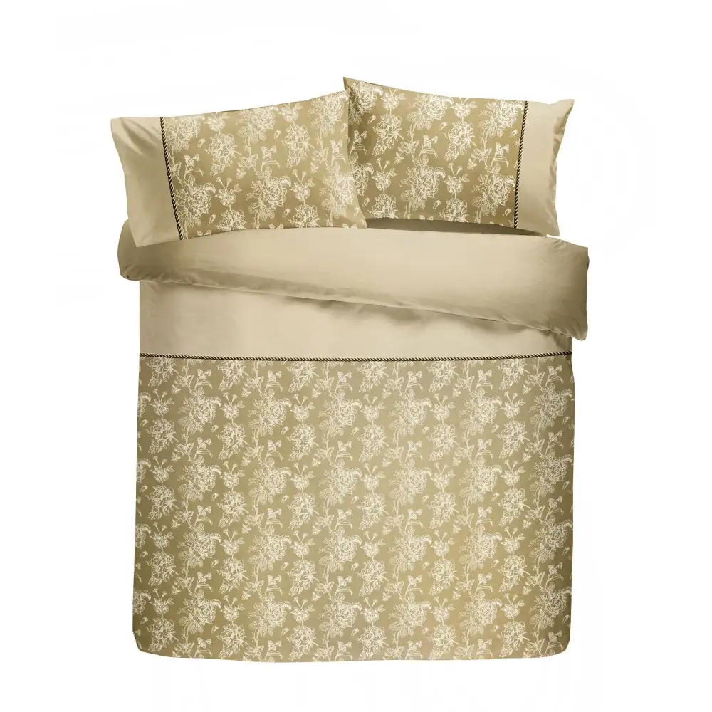Polished Bedroom Woven Floral Cotton Duvet Cover Set