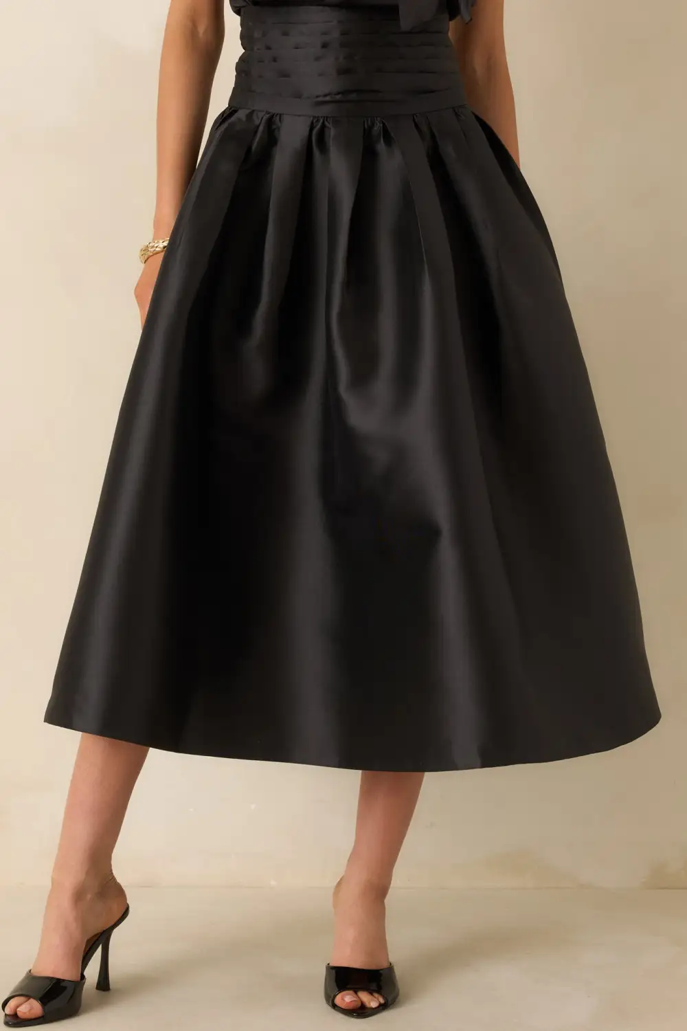 Casual Smooth-finish Midi Skirt