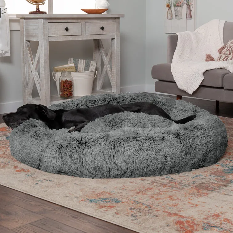 Calming Cuddler Long Fur Donut Bed