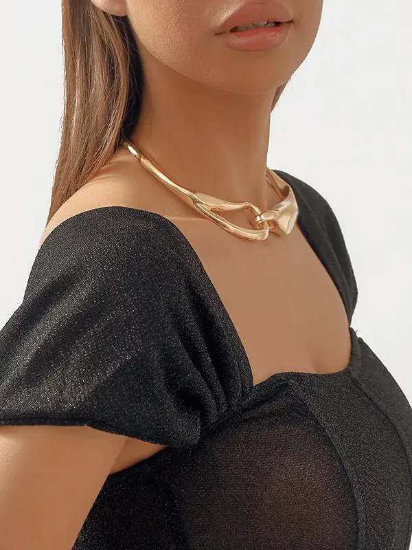 Geometric Cutout Alloy Necklace