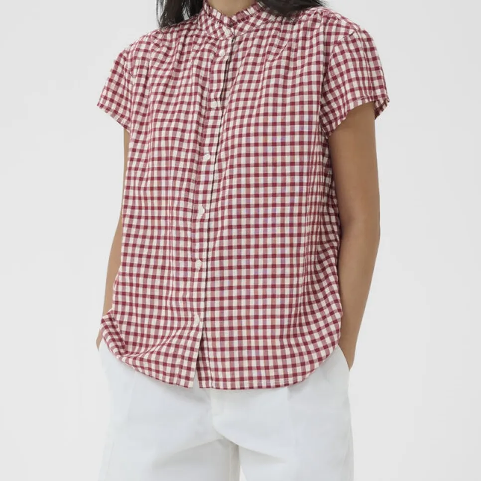 Check Pattern Woven Blouse