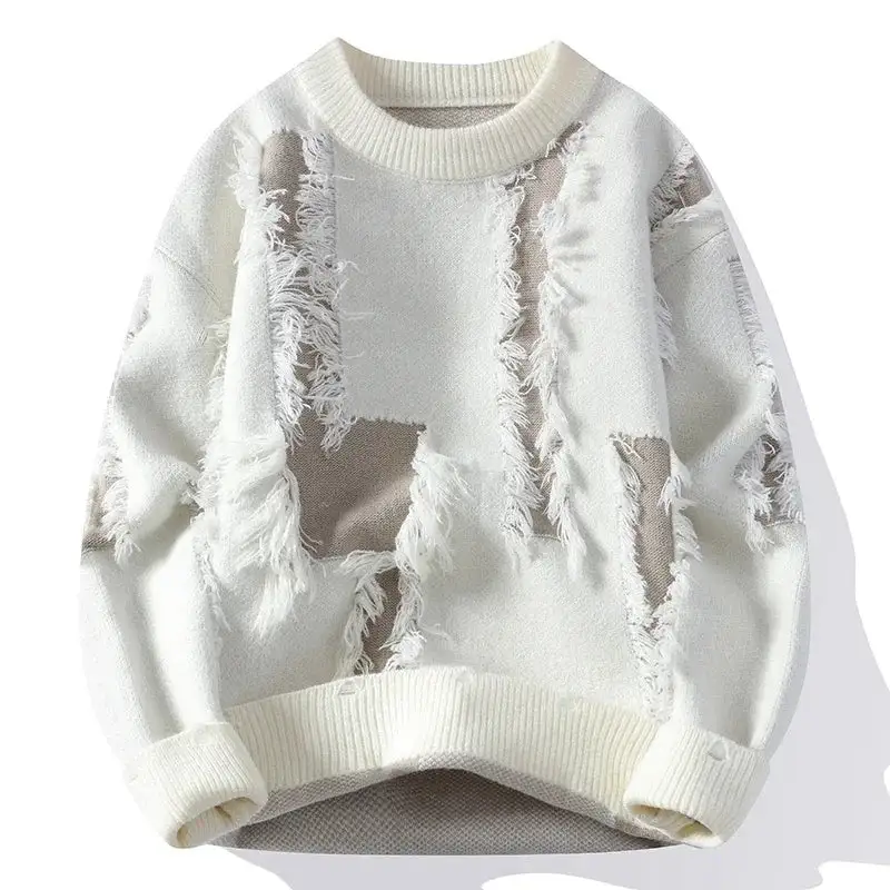 Fringe Detail Crewneck Sweater