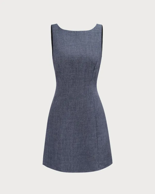 Button Front Grey Dress