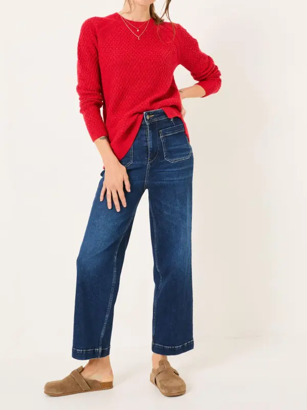 Ella Red Textured Jumper