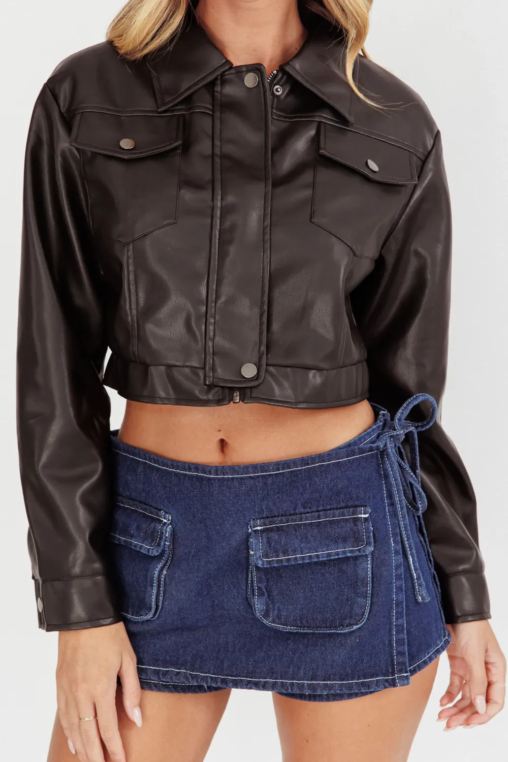 Handsome Cropped Leather Jacket