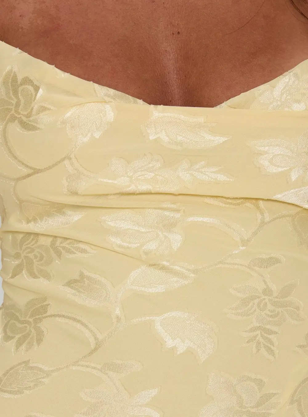 Bias Cut Lace Detail Maxi Dress