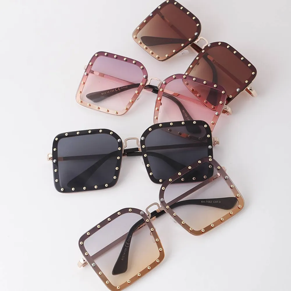 Bolted Frame Square Sunglasses