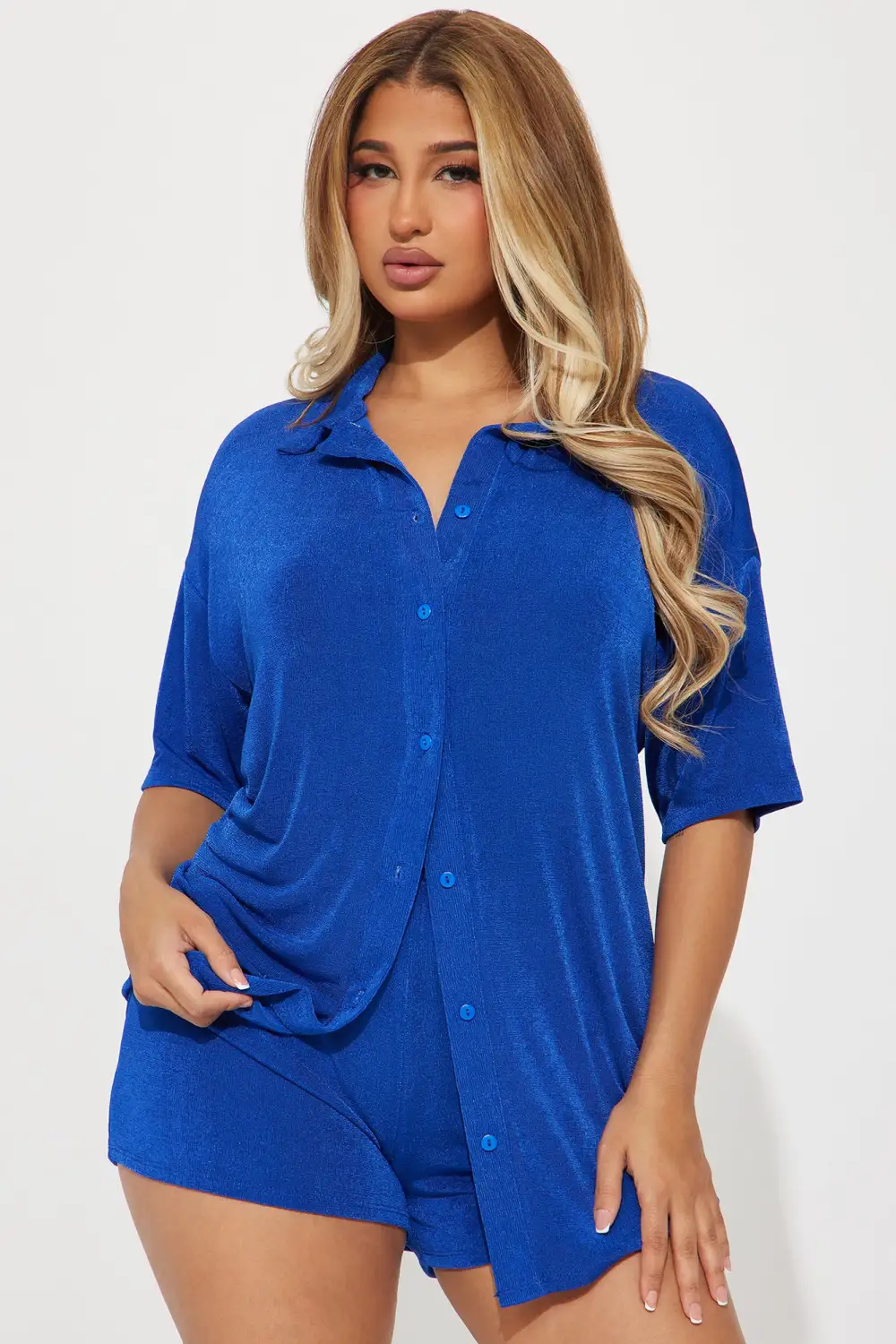 Lorenza Slinky Short Set - Royal
