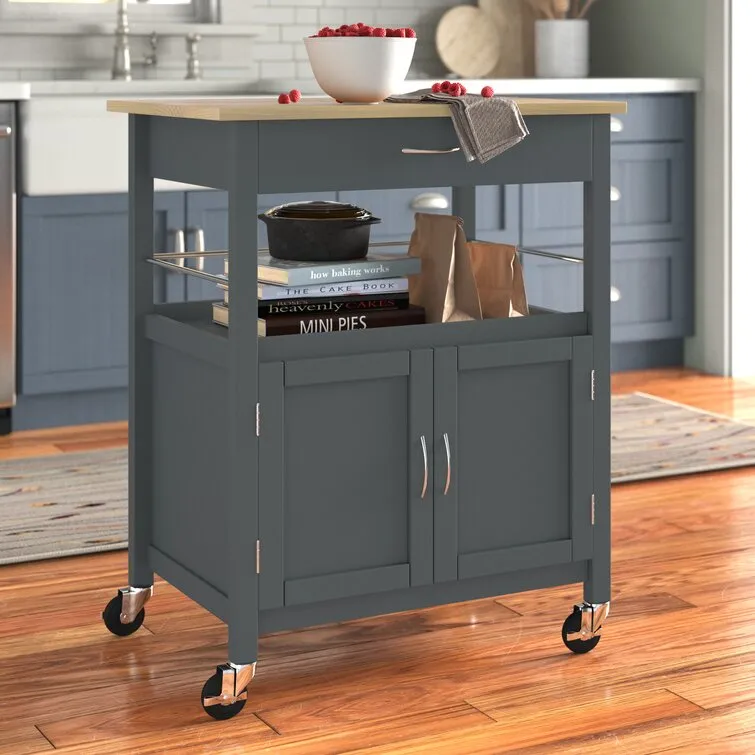 Carlijn Solid Wood Kitchen Cart