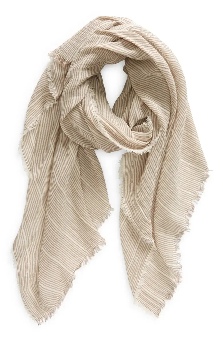 Micro Stripe Cotton Scarf