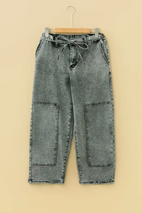 with Waist String Jeans