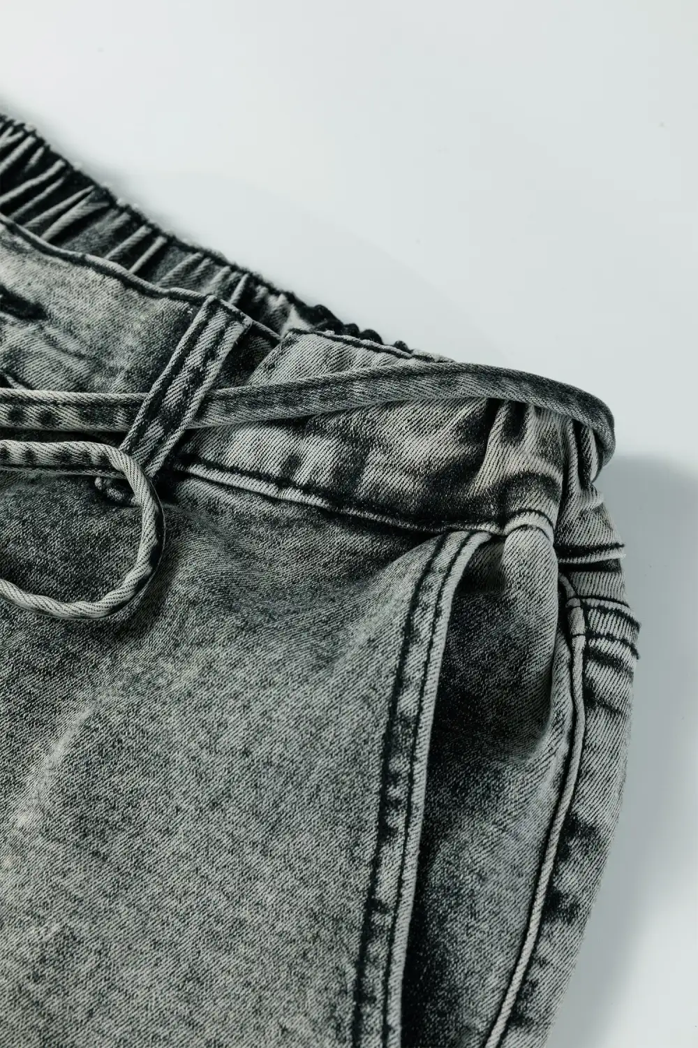 with Waist String Jeans