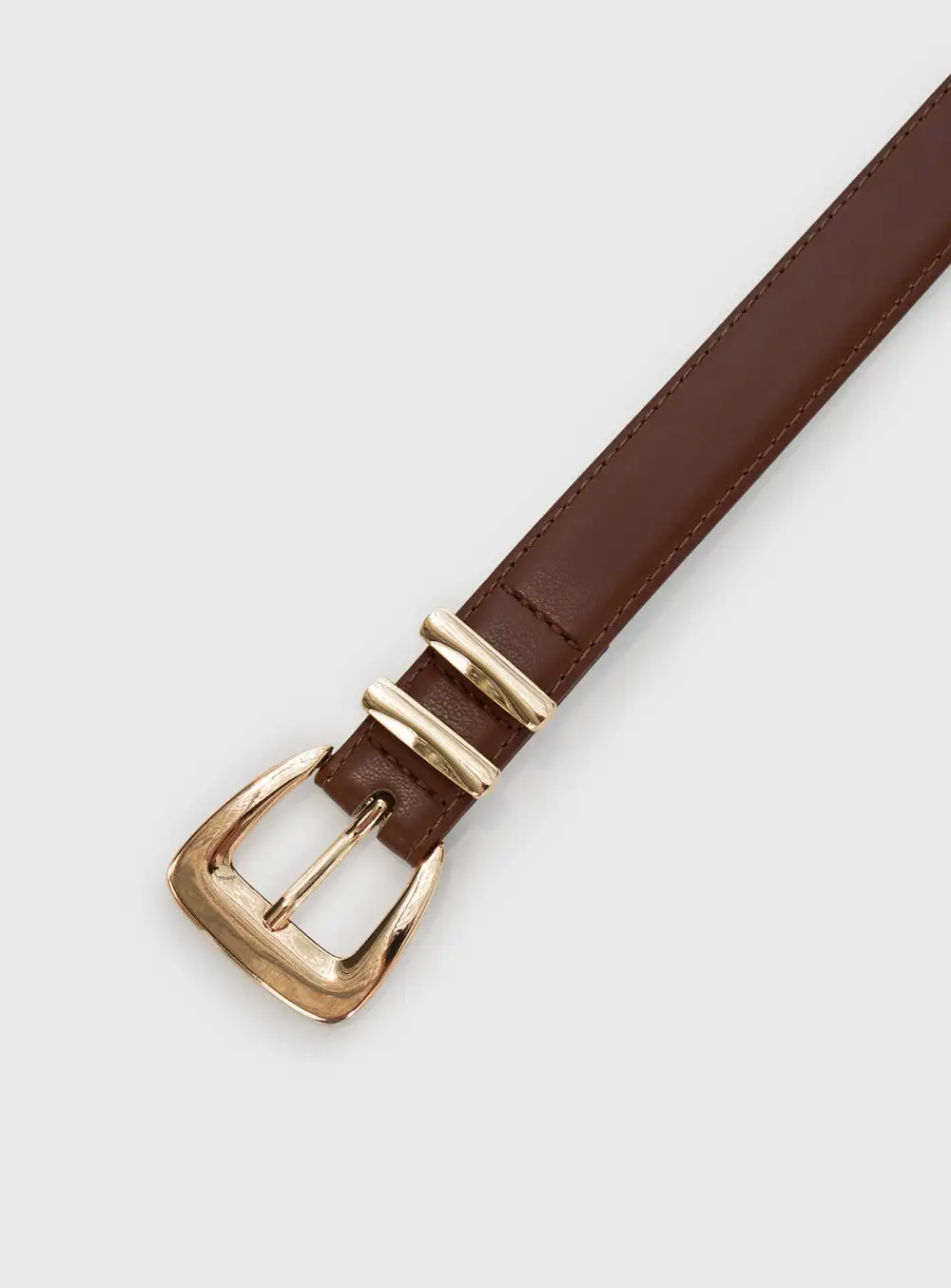 Off Duty Buckle Faux Leather Belt