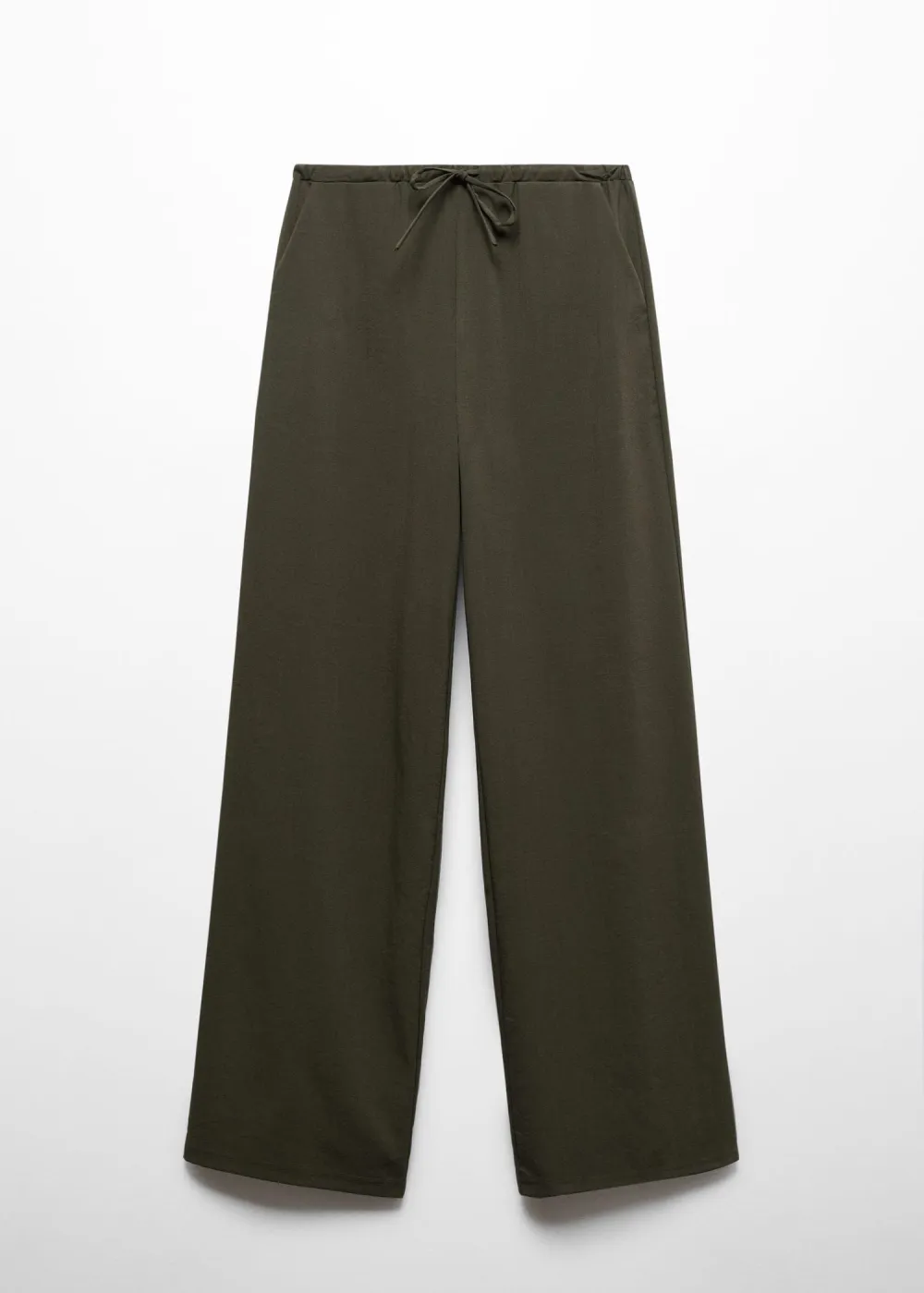 Elastic-waist straight pants