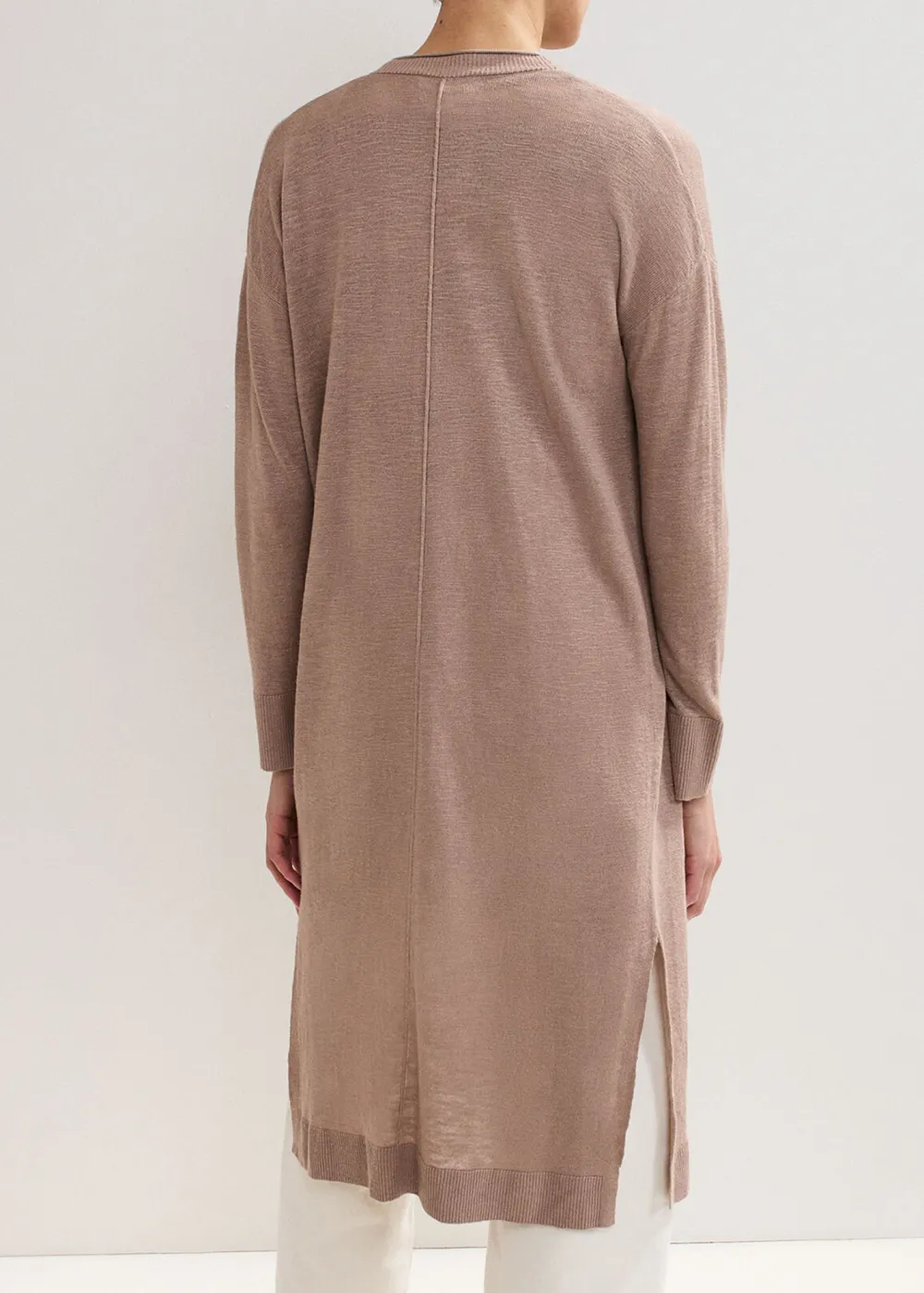 Elegant Plain Long Cardigan